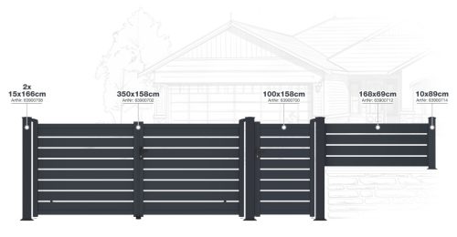G21 Reno kapu 350x158 cm kétszárnyú, antracitszürke – sérült csomagolás