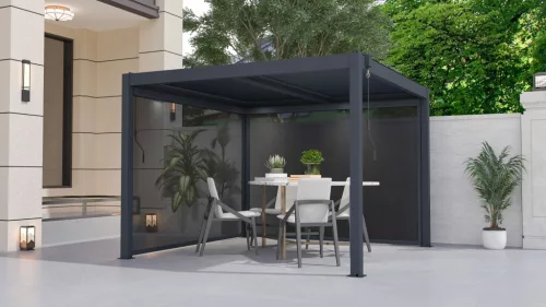 Bioklimatikus pergola G21 Austin 3×3 m, antracit színű alumínium