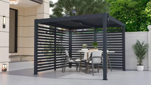 Bioklimatikus pergola G21 Austin 3×3 m, antracit színű alumínium