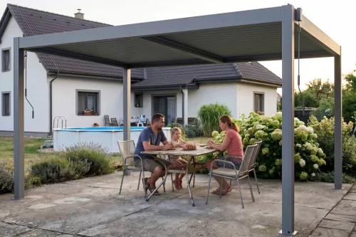 Bioklimatikus pergola G21 Austin 4x3 m, antracit, alumínium
