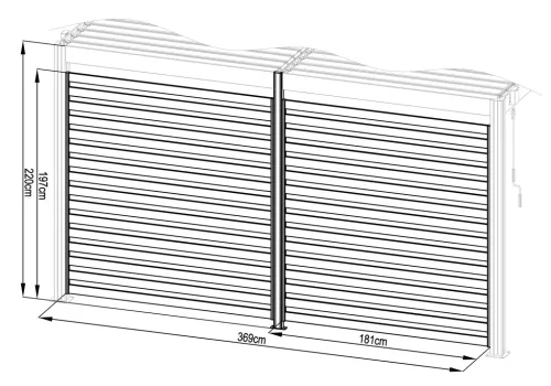 G21 fix lamellás oldalfal 3,7x2,2 m pergola Austinhoz