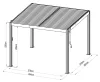 G21 Austin Premium 3x3 m bioklimatikus pergola, antracit alumínium