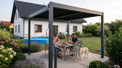 G21 Austin Premium 3x3 m bioklimatikus pergola, antracit alumínium