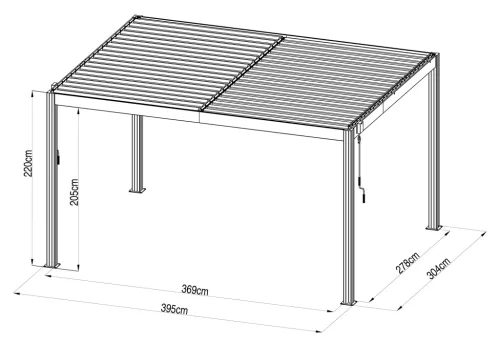 G21 Austin Premium 4x3 m bioklimatikus pergola, antracit alumínium