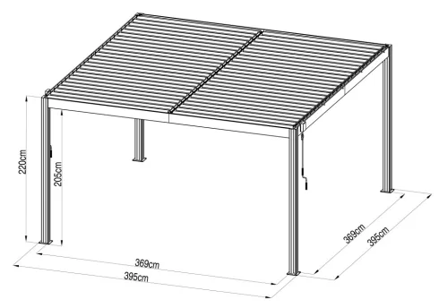G21 Austin Premium 4x4 m bioklimatikus pergola, antracit alumínium
