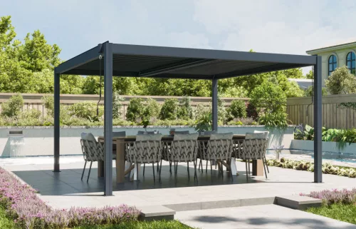 G21 Austin Premium 4x4 m bioklimatikus pergola, antracit alumínium