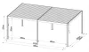 G21 Austin 6x4 m bioklimatikus pergola, antracit alumínium