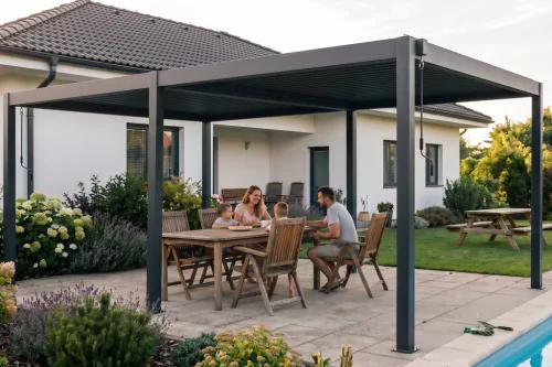 G21 Austin 6x4 m bioklimatikus pergola, antracit alumínium