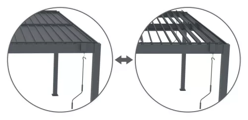 G21 Trenton 3x3 m bioklimatikus pergola, antracit alumínium