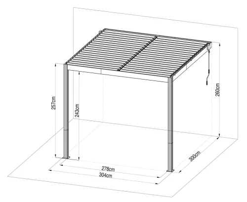G21 Trenton Premium 3x3 m bioklimatikus pergola, antracit alumínium
