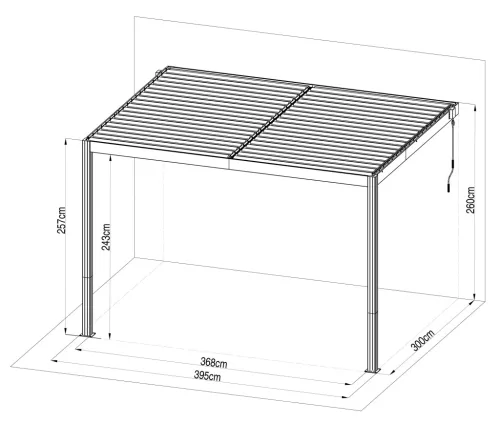 G21 Trenton Premium 4x3 m bioklimatikus pergola, antracit alumínium
