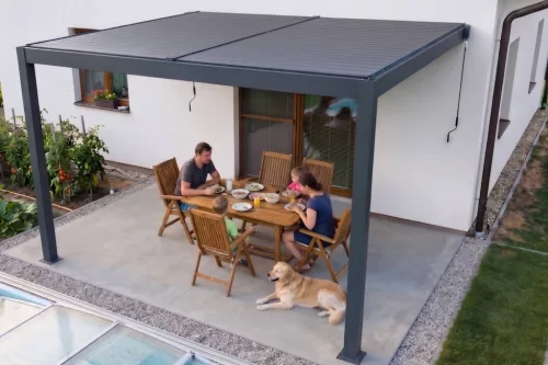 G21 Trenton Premium 4x4 m bioklimatikus pergola, antracit alumínium