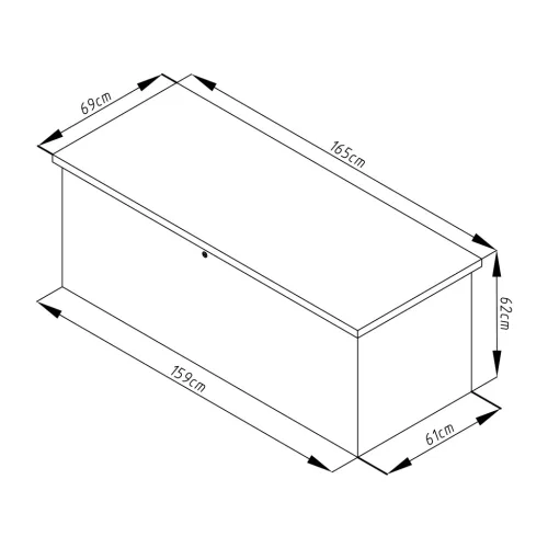 Kerti doboz G21 Denver 560 L, szürke fém