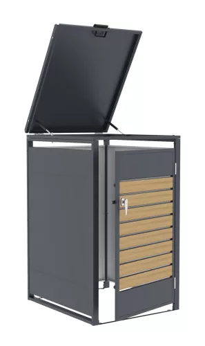 G21 szemetes tároló 68x117x80 cm, antracit színű fa dekorral