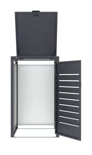 G21 szemetes tároló 68x117x80 cm, antracit színű fa dekorral