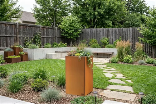G21 Corten Square virágláda, 50 x 100 x 50 cm