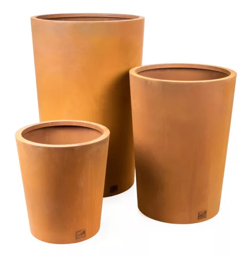 G21 Corten Round virágláda, 45 x 50 cm