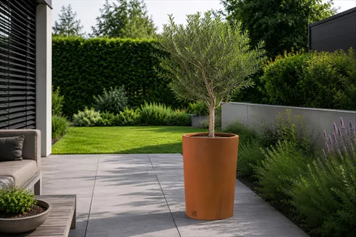G21 Corten Round virágláda, 45 x 50 cm
