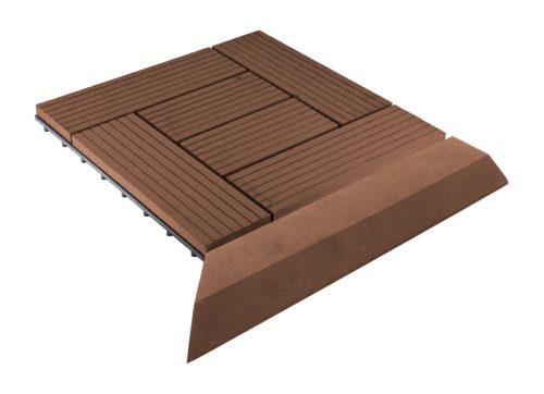 G21 Cseresznye átvezető profil a WPC burkolócsempékhez, 38,5 x 7,5 cm sarok (bal)