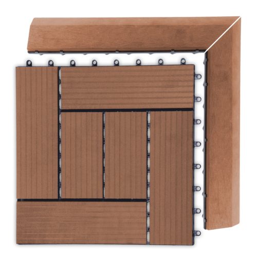 G21 Cseresznye átvezető profil a WPC burkolócsempékhez, 38,5 x 7,5 cm sarok (bal)