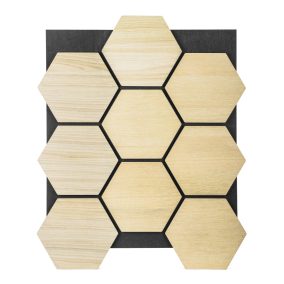   Akusztikus panel G21 81,5x66,5x2,1 cm méhsejt alakú, natúr tölgyfa