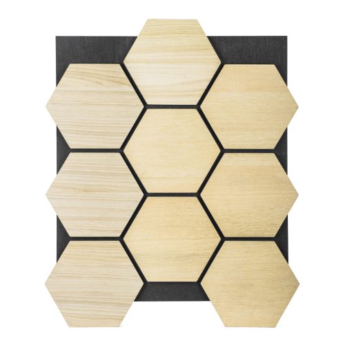 Akusztikus panel G21 81,5x66,5x2,1 cm méhsejt alakú, natúr tölgyfa