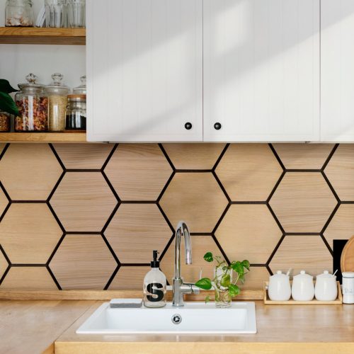 Akusztikus panel G21 81,5x66,5x2,1 cm méhsejt alakú, natúr tölgyfa