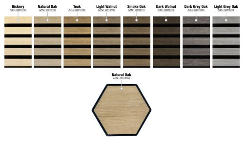 Akusztikus panel G21 81,5x66,5x2,1 cm méhsejt alakú, natúr tölgyfa