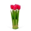 Műnövény dekoráció - tulipán - piros - 26 x 6,5 cm