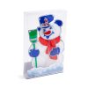 Family LED-es PVC ablakdekor - hóember - 26 x 17 cm - 3 x AAA