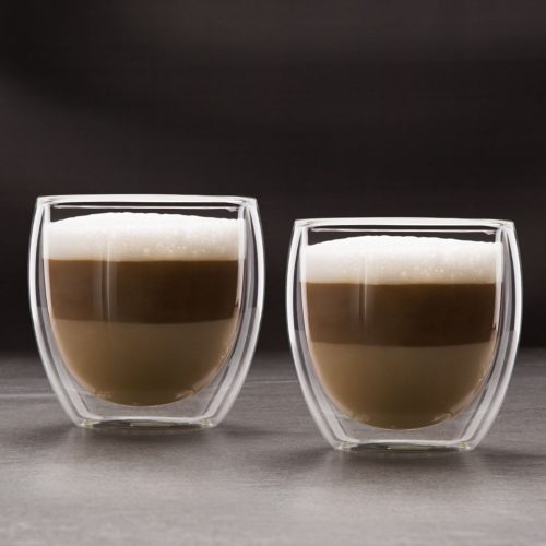Globiz Duplafalú cappuccino üveg csésze - 250 ml - 2 db / doboz