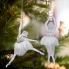 FamilyChristmas Karácsonyi dísz - akril balerina - 14 x 4 x 4 cm - 2 db / csomag