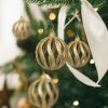 FamilyChristmas Karácsonyfadísz szett - glitteres arany gömbdísz - 7 cm - 6 db / csomag