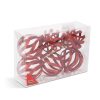 FamilyChristmas Karácsonyfadísz szett - glitteres piros gömbdísz - 7 cm - 6 db / csomag