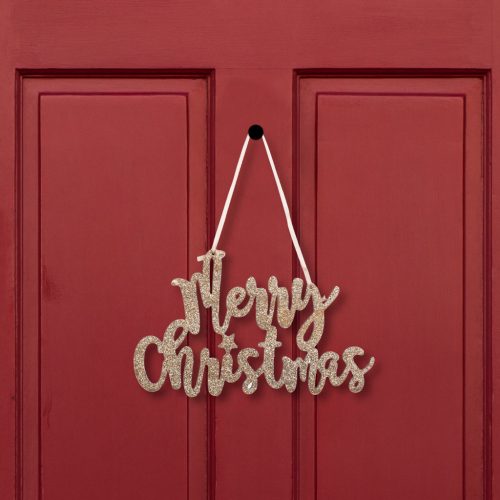 Family Karácsonyi dekoráció - "Merry Christmas" felirat - 20 x 12 cm - arany 58541A