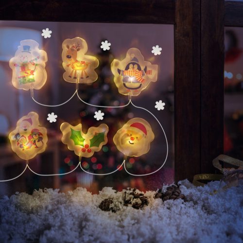 Family Karácsonyi LED-es fényfüzér - gél ablakmatrica - 6 LED - 2 x AA 58568B