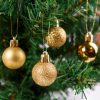 FamilyChristmas Karácsonyfadísz szett - arany - 3 cm - 12 db / szett