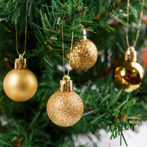 FamilyChristmas Karácsonyfadísz szett - arany - 3 cm - 12 db / szett