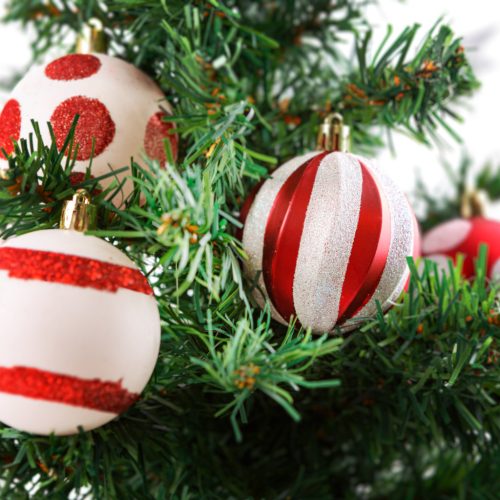 FamilyChristmas Karácsonyfadísz szett - piros / fehér - 24 db / szett
