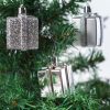FamilyChristmas Karácsonyfadísz szett - ezüst ajándék - 4,5 cm - 6 db / szett