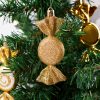 FamilyChristmas Karácsonyfadísz szett - arany cukor - 10 x 3,6 cm - 6 db / szett