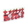 FamilyChristmas Karácsonyfadísz szett - piros cukor - 10 x 3,6 cm - 6 db / szett