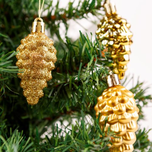 FamilyChristmas Karácsonyfadísz szett - arany toboz  - 6 cm - 6 db / szett