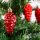 FamilyChristmas Karácsonyfadísz szett - piros toboz  - 6 cm - 6 db / szett