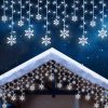 Family LED-es fényfüggöny - hópehely - 3 x 0,75 m - 224 hidegfehér LED - IP44