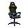 RGB LED-es gamer szék - karfával, párnával - fekete / fehér