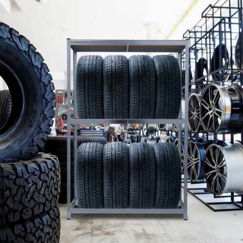 Gumiabroncs tároló állvány - fém - 180 x 120 x 40 cm