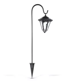   LED-es szolár lámpa - kandeláber - 80 cm - fekete - hidegfehér