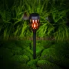 LED-es szolár lámpa - leszúrható / fali / szabadonálló - lángeffekt - 12 sárga LED - 90 x 410 mm