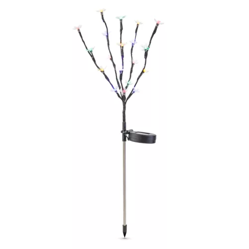 Leszúrható szolár virág - 20 színes LED - 65 cm